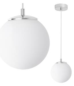 Závesné svietidlo Florence, 1x biele sklenené tienidlo, ch