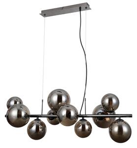 ITALUX PND-406007-10A-BCR Canello závesné svietidlo 10xG9 čierny chróm, dymová