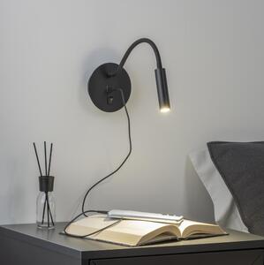 Brilagi - LED Flexibilná nástenná lampa s USB portom MAYA LED/3W/230V čierna