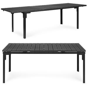 MultiGarden Skladací záhradný stôl 180-240 cm až pre 12 osôb HDPE oceľ sivá MultiGarden