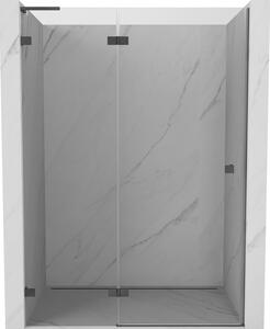 Mexen, Mexen Lunar L Otočné ľavé sprchové dvere 130 cm, transparentné, pištoľový kov - 834L-130-000-95-00-L