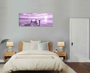 Obraz na stenu Mólo a fialový západ slnka