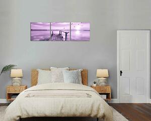 Obraz na stenu Mólo a fialový západ slnka
