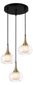 ITALUX PND-99709-3A-BRO-CL Konila závesné svietidlo 3xG9 D360mm čierna, mosadz