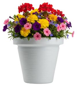 PLASTOVÝ KVETINÁČ SRTIA RIFLO 39X34 CM BIELA