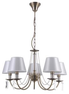 ITALUX PND-28366-5 Solana závesné svietidlo 5xE14 D650mm starožitná bronzová, biela