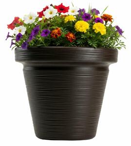 PLASTOVÝ KVETINÁČ SRTIA RIFLO 39X34 CM TMAVOHNEDÁ