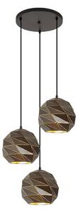 ITALUX PND-2424-3S-GR+GD Palermo závesné svietidlo 3xE27 D490mm antracit