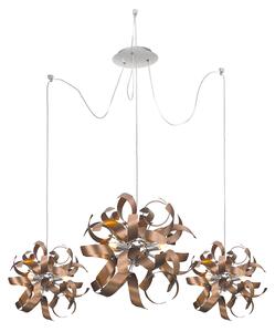 LUXERA 64420 RIBBON závesné svietidlo 9xG9 kávová, chróm