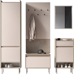 MEBLINE Predsieňová stena FLEUR 1 dub cremona terracotta / kašmír