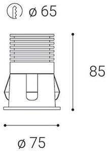 LED2 2250331DT RAY M zápustné bodové svietidlo LED D75mm 10W/850lm 3000K IP44 TRIAC biela
