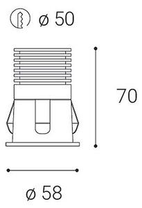 LED2 2250231DT RAY S zápustné bodové svietidlo LED D70mm 6W/480lm 3000K IP44 TRIAC biela