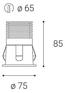 LED2 2250333DT RAY M zápustné bodové svietidlo LED D75mm 10W/790lm 3000K IP44 TRIAC čierna