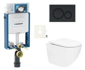 Závesný WC set Geberit na zamurovanie + WC SAT SIKOGEZTOR67S20BL