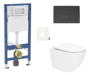 Závesný WC set Geberit do ľahkých stien / predstenová + WC SAT SIKOGESTOR67D50BL