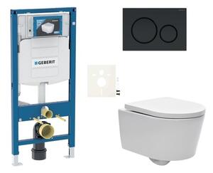 Závesný WC set Geberit do ľahkých stien / predstenová + WC SAT Brevis SIKOGESBRES20BL