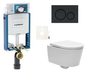 Závesný WC set Geberit na zamurovanie + WC SAT Brevis SIKOGEZBRES20BL