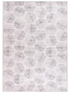 Koberec krémová biela látka 160 x 230 cm abstraktný vzor protišmyková spodná strana pre podlahové kúrenie moderný štýl obývačka spálňa