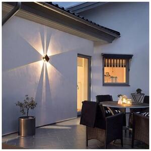 Immax 08487L IMMAX WALL vonkajšie solárne nástenné svietidlo LED 2W/30lm 6000-6500K/3000-3500K, IP54, svetelný senzor, čierna