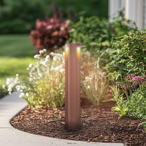 Lucande LED svetlo na chodník Raiku, hrdzavá farba, hliník, 65 cm, Hnedá / hrdzavá, Hliník, Moderný, Osvetlenie príjazdovej cesty