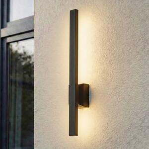 Lindby LED vonkajšie nástenné svietidlo Sakari, čierne, hliník, výška 50 cm, Čierna, Hliník, Moderný