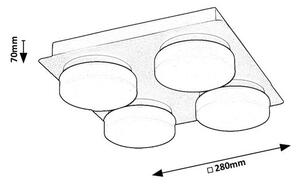 RABALUX 75004 Attichus stropné svietidlo LED 21W/1900lm 4000K IP44 matná čierna, biela
