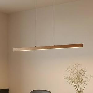 Lucande LED závesné svietidlo Nihalo, drevo, 122 cm, stmievateľné,, Svetlé drevo, Obývacia izba / jedáleň, Drevo, Moderný, Závesné svietidlo