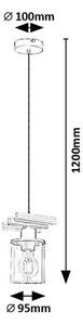 RABALUX 72081 Niylah závesné svietidlo 1xE27 D95mm čierna, svetlé drevo, jantárová