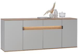 ŠIROKÁ KOMODA, sukový dub, farba duba, svetlosivá, 205,6/80/42 cm Dieter Knoll - Komody
