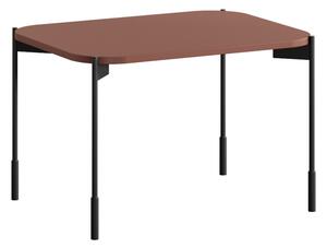 Kávový stolík Sonatia 60 cm obdĺžnikový na kovových nohách - burgund