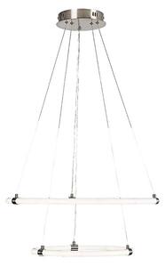 RABALUX 72009 Irelia závesné svietidlo LED D600mm 55W/4700lm 3000+4000+6000K saténový chróm, biela, diaľkový ovládač
