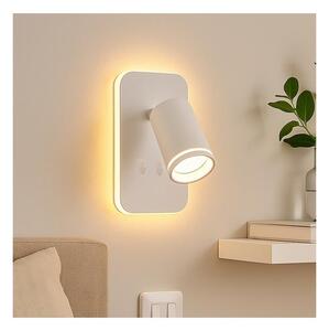 LED nástenné bodové svietidlo PIPE 1xGU10/10W/230V + LED/6W biela