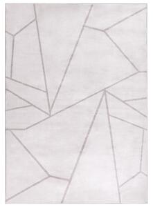 Koberec svetlobéžová látka 140 x 200 cm geometrický vzor protišmyková spodná strana pre podlahové kúrenie moderný štýl obývačka spálňa