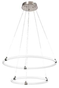 RABALUX 72009 Irelia závesné svietidlo LED D600mm 55W/4700lm 3000+4000+6000K saténový chróm, biela, diaľkový ovládač