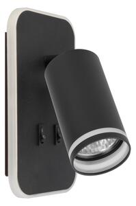 LED Nástenné bodové svietidlo PIPE 1xGU10/10W/230V + LED/6W čierne