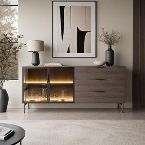 KOMODA SABATINO 2D3S DUB DUNIN LED 181 cm