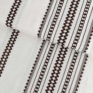 Metráž Bavlna ľudový vzor - Pruhy hnedá na bielom