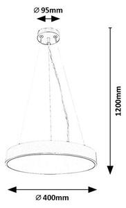 RABALUX 71039 Tesia závesné svietidlo LED D400mm 36W/2000lm 3000K čierna, biela