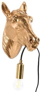 Nástenná lampa zlatá polyresín zvierací motív tvar koňa moderný glamour štýl nočná lampa obývacia izba spálňa