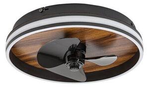 RABALUX 71016 Faustine stropné svietidlo s ventilátorom LED D470mm 30W/1000lm 3000-6500K čierna, biela, imitácia dreva, diaľkový ovládač