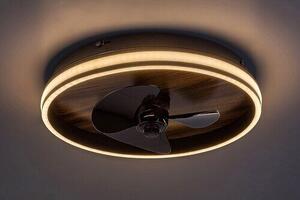 RABALUX 71016 Faustine stropné svietidlo s ventilátorom LED D470mm 30W/1000lm 3000-6500K čierna, biela, imitácia dreva, diaľkový ovládač