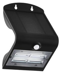 EGLO OUTDOOR 900255 LAMOZZO solárne nástenné svietidlo so senzorom LED 3,2W/440lm 3000+4000+6000K IP54 čierna, priehľadná