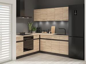 NovýNábytok.sk Rohová kuchyňa BRW Junona Line 200 + 200 cm (wenge + dub sonoma). Vlastná spoľahlivá doprava až k Vám domov. 1118333