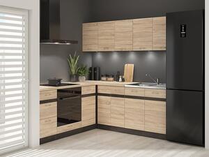 NovýNábytok.sk Rohová kuchyňa BRW Junona Line 200 + 200 cm (wenge + dub sonoma). Vlastná spoľahlivá doprava až k Vám domov. 1118335