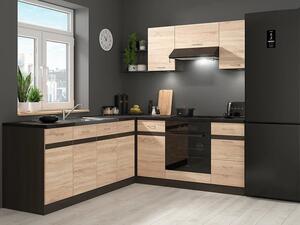 NovýNábytok.sk Rohová kuchyňa BRW Junona Line 200 + 220 cm (wenge + dub sonoma). Vlastná spoľahlivá doprava až k Vám domov. 1118355