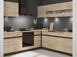 NovýNábytok.sk Rohová kuchyňa BRW Junona Line 240 + 200 cm (wenge + dub sonoma). Vlastná spoľahlivá doprava až k Vám domov. 1118348