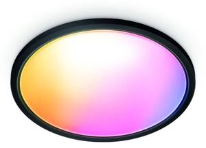 Philips Wiz Colors 8720169072633 SuperSlim stropné svietidlo LED D423mm 22W/2600lm 2700-6500K+RGB čierna