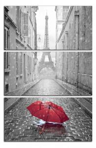 Obraz na plátne Eiffelovka a dáždnik