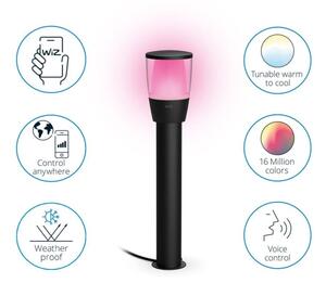 Philips Wiz Colors 8720169071858 ELPAS Bollard Extension EU vonkajšie stĺpikové svietidlo LED V518mm 3,6W/320lm 2700-5000K+RGB IP65 čierna