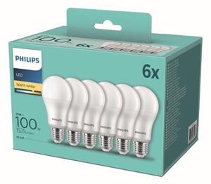 Philips 8718699775568 LED žiarovka E27 13W/100W 1521lm A60 2700K 6-set